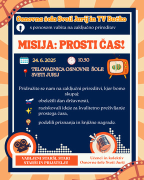 Vabilo na zaključno prireditev